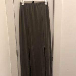 Olive green maxi skirt